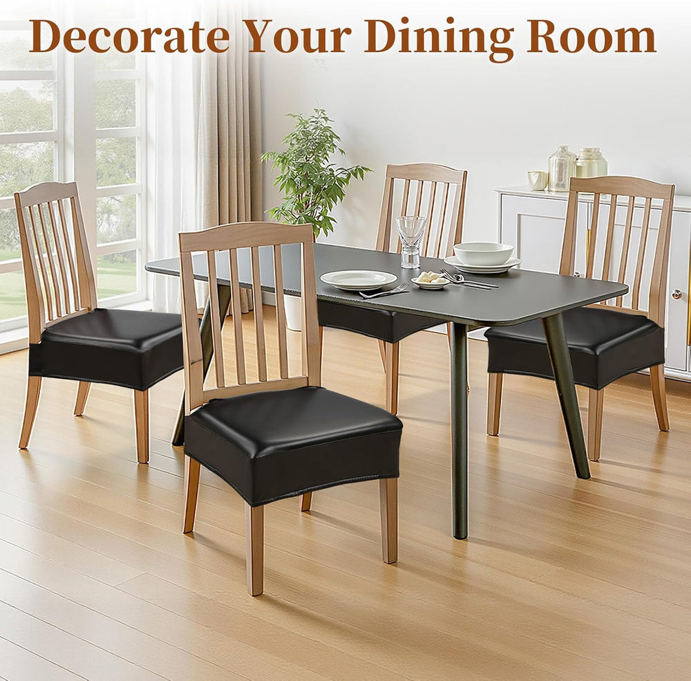 Waterproof Dining Chair Seat Covers Leather Kitchen Seat Covers, Stain Resist...
