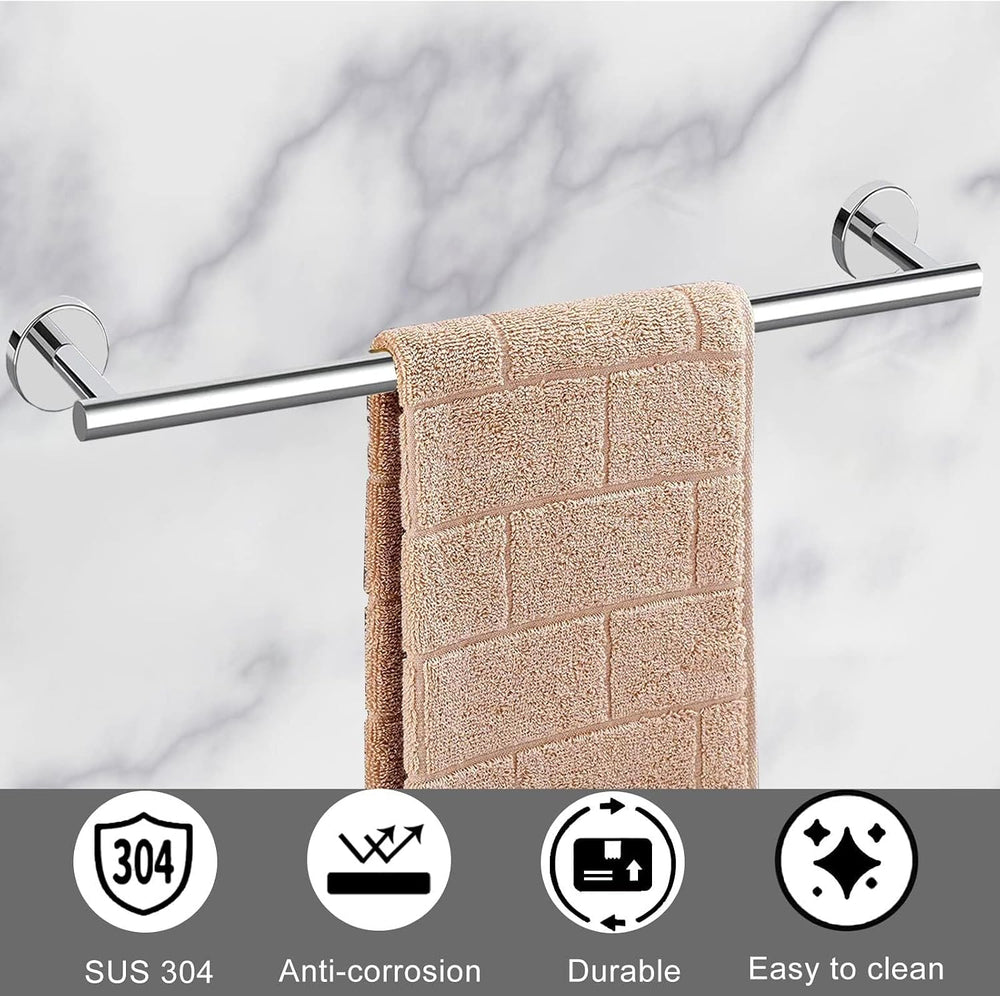 Cilee 10 Piece Chrome Bathroom Accessories Set, 24 inch Towel Bar Set