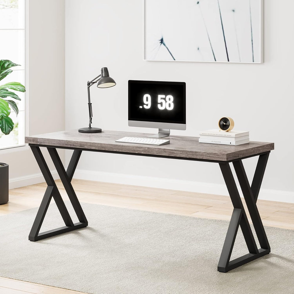 Tribesigns Writing Computer Desk, 55 inch Heavy Duty Study Desk with Z-Shaped...