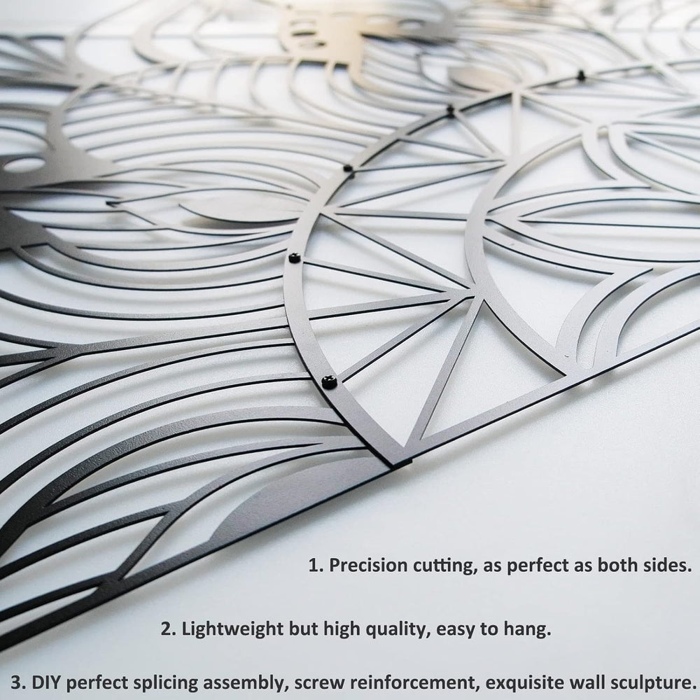 ESTART Large Metal Mandala Wall Art, Unique Lotus Flower Wall Decor