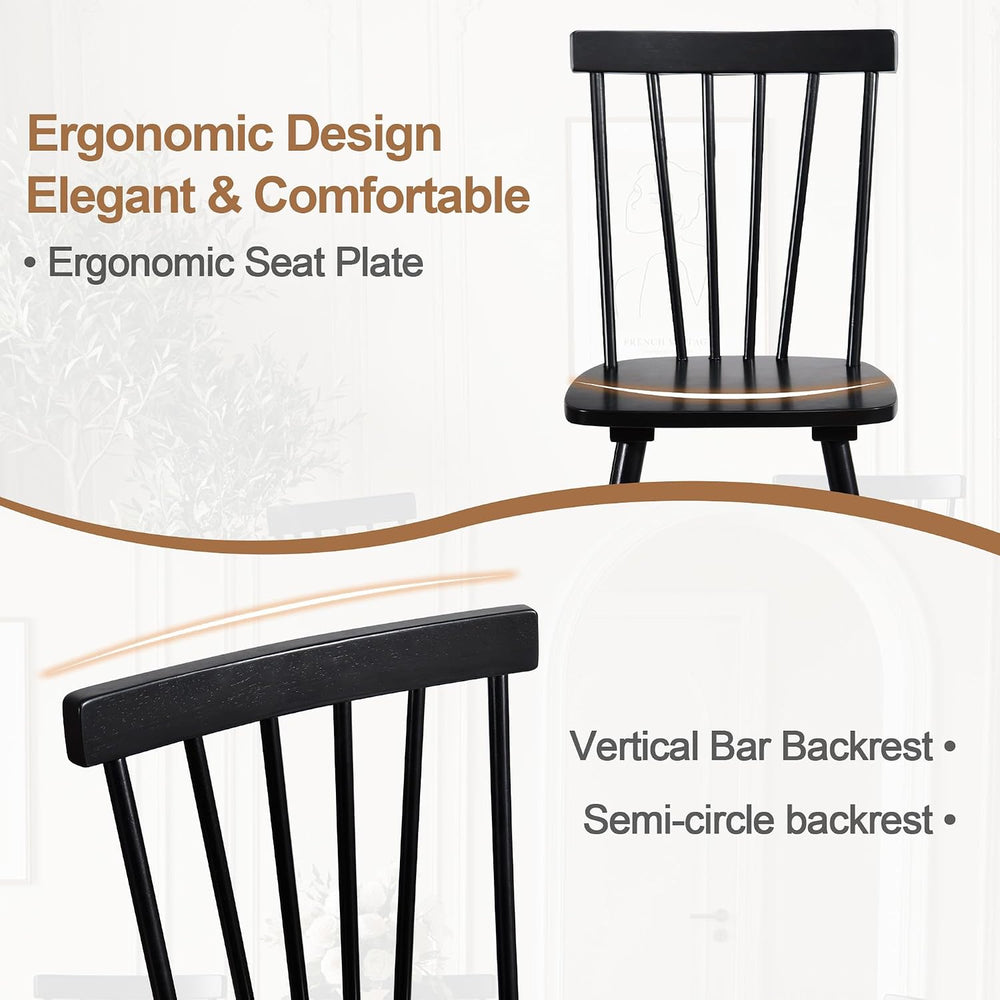 DUHOME Windsor Dining Chairs Set of 2,Farmhouse Style Spindle Back Chairs