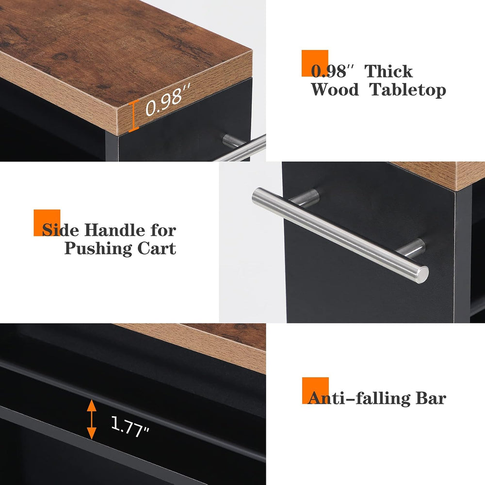 Tribesigns Slim Storage Cart, Rolling Narrow Kitchen Cart on Wheels for Small...