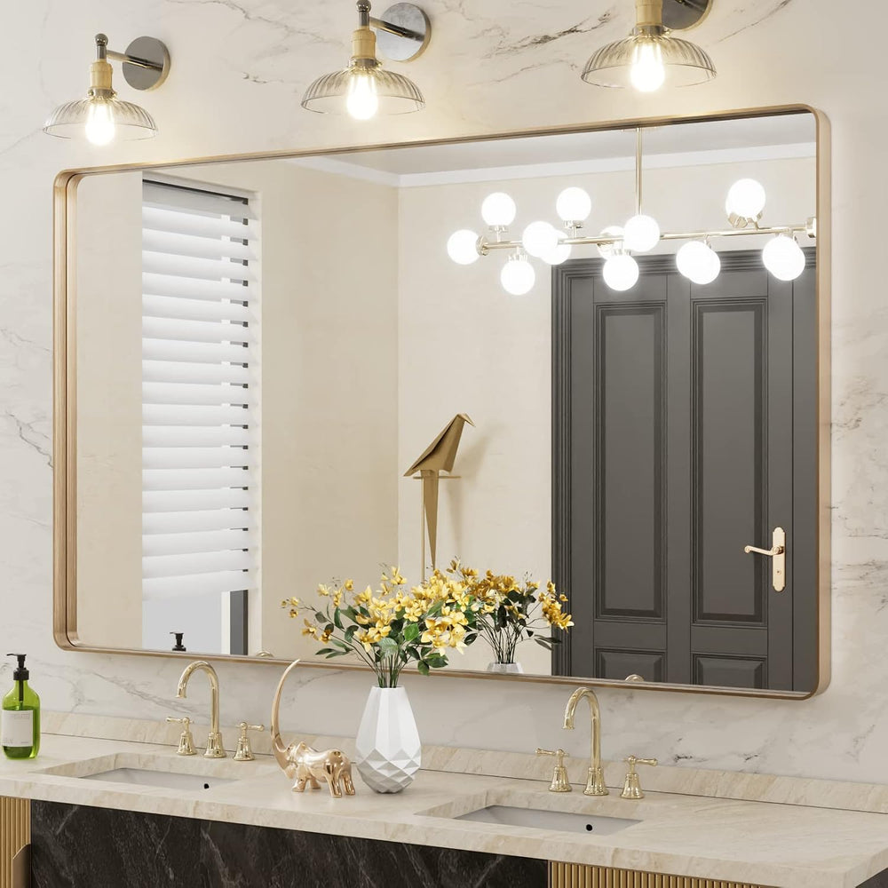 LOAAO 60"X36" Gold Bathroom Mirror
