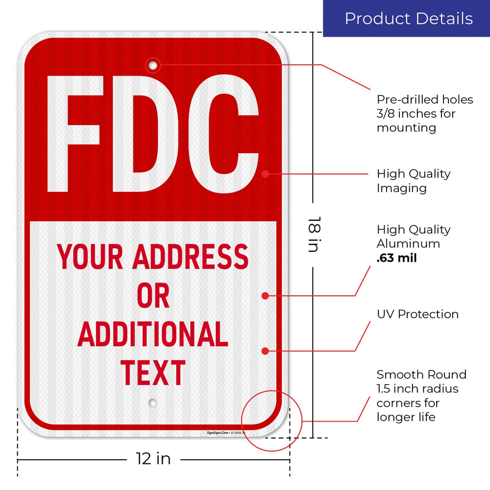 Custom Fire Department Connection Sign, Property & Business, Christmas Gift