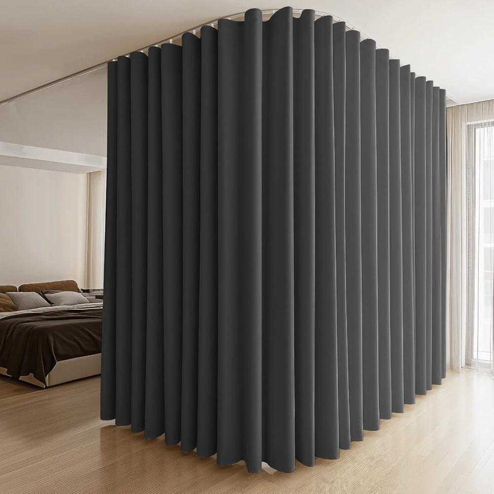 MaKefeile Room Divider Curtains & Flexible Bendable Tracks Set,Privacy Di...