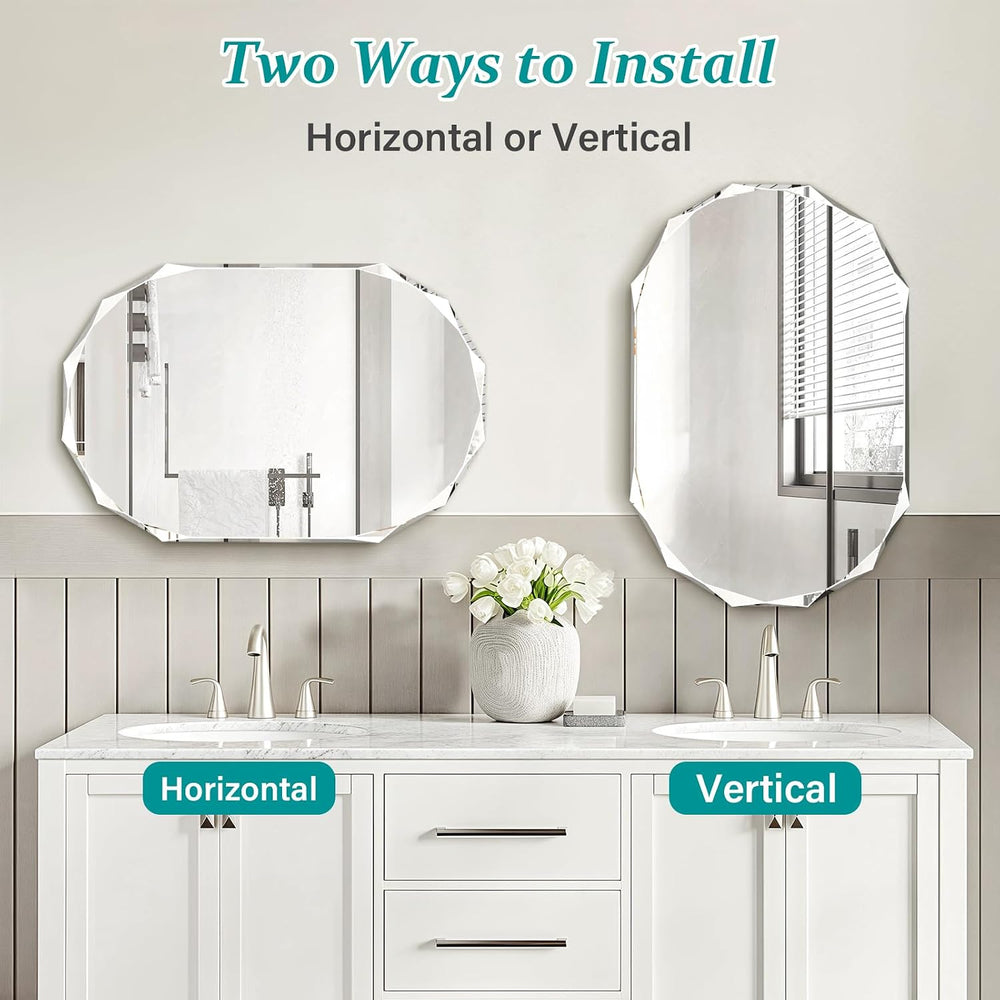 Pregaspor Single Beveled Edge Bathroom Vanity Mirror, 23.6" x 35.4"...