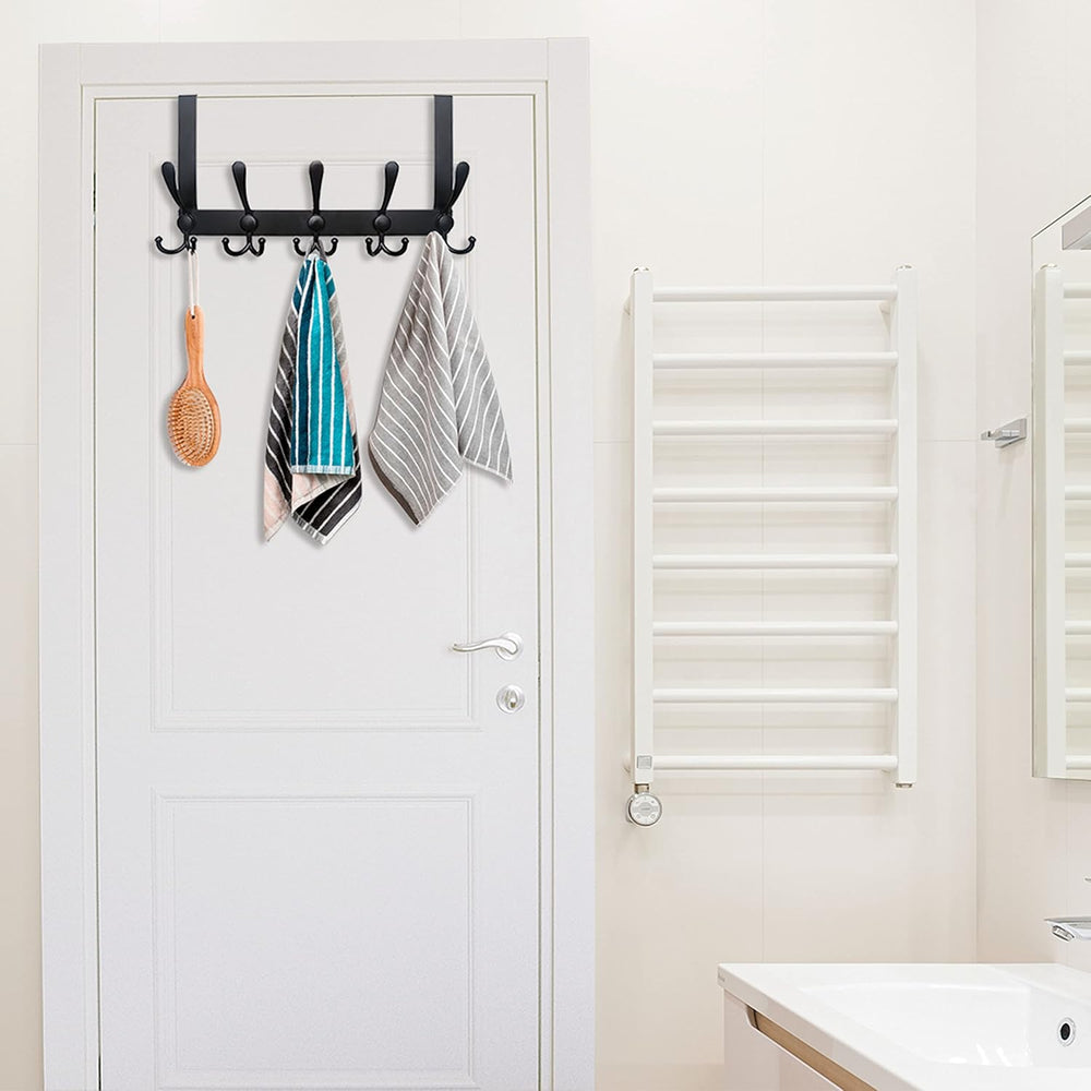 WEBI Over The Door Hook Door Hanger Hook Rack with 5 Tri Hooks for Hanging Co...