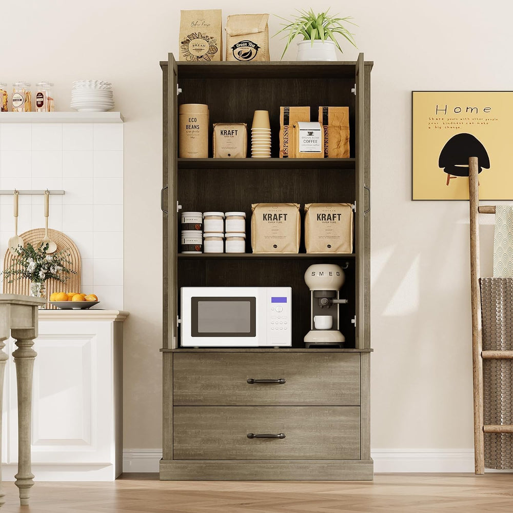 GarveeHome 64.4'' Tall Kitchen Pantry Cabinet with Adjustable Shelves...