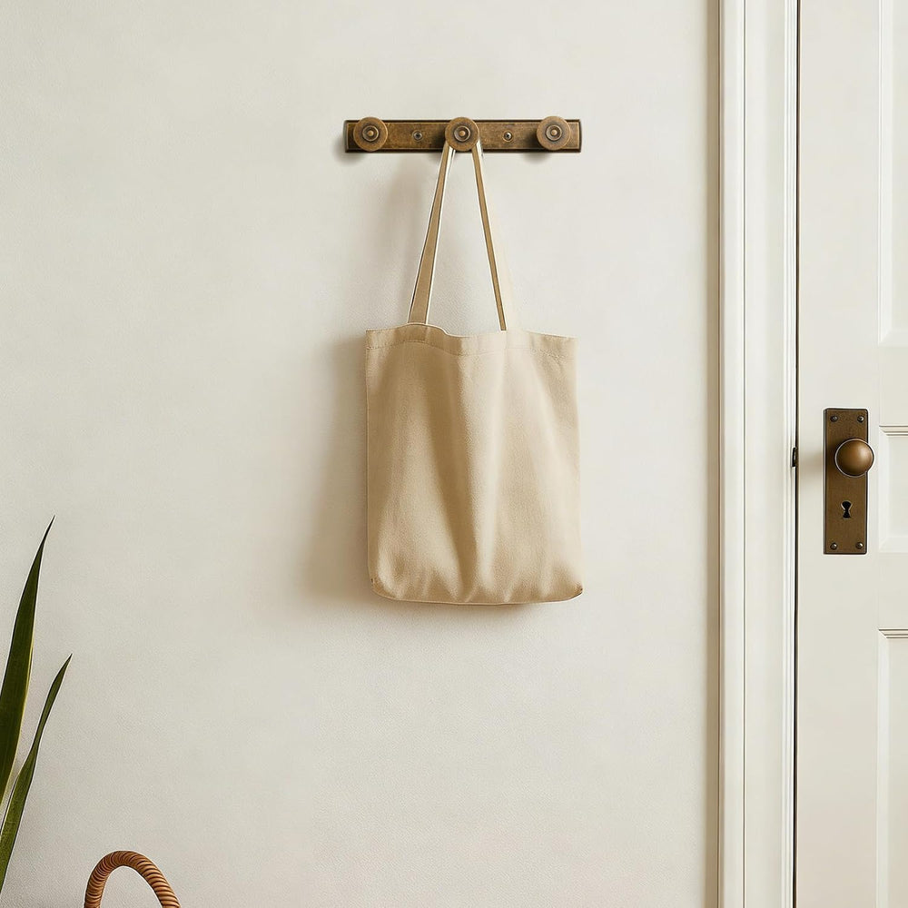 Coat Rack Wall Mounted, Antique Brass Zinc Alloy with 3 Hooks