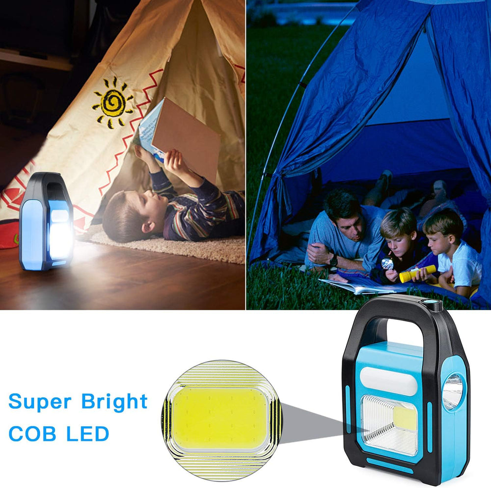 4 Pack 3 in 1 Solar USB Rechargeable Brightest COB LED Camping Lantern, Water...