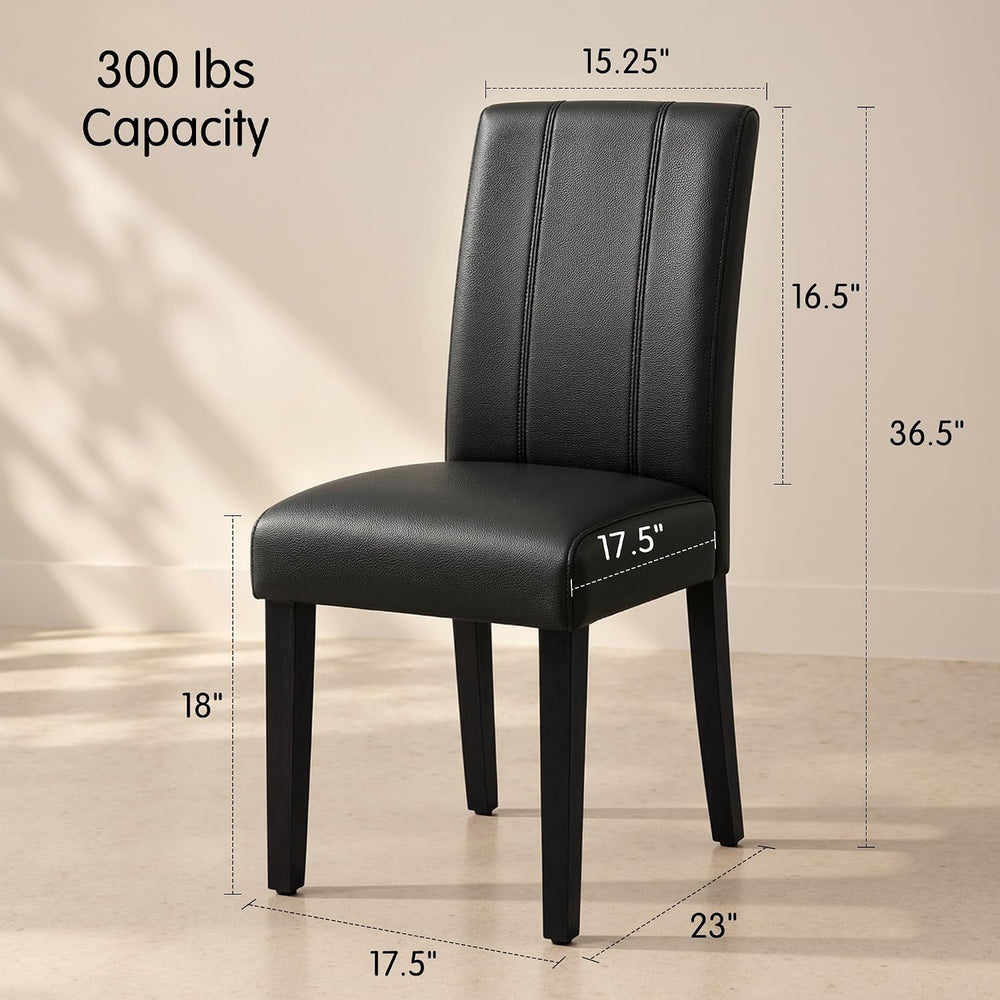 CHUN YI Dining Chairs Set of 2, Faux Leather Dining Room Chairs, Upholstered ...