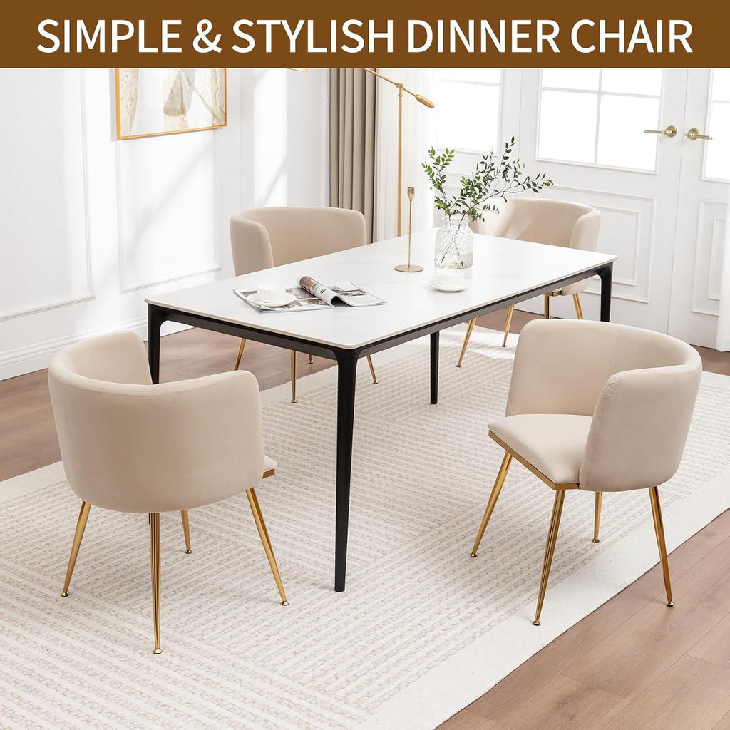 canxkun velvet dining chairs set of 4, barrel, close-up detail