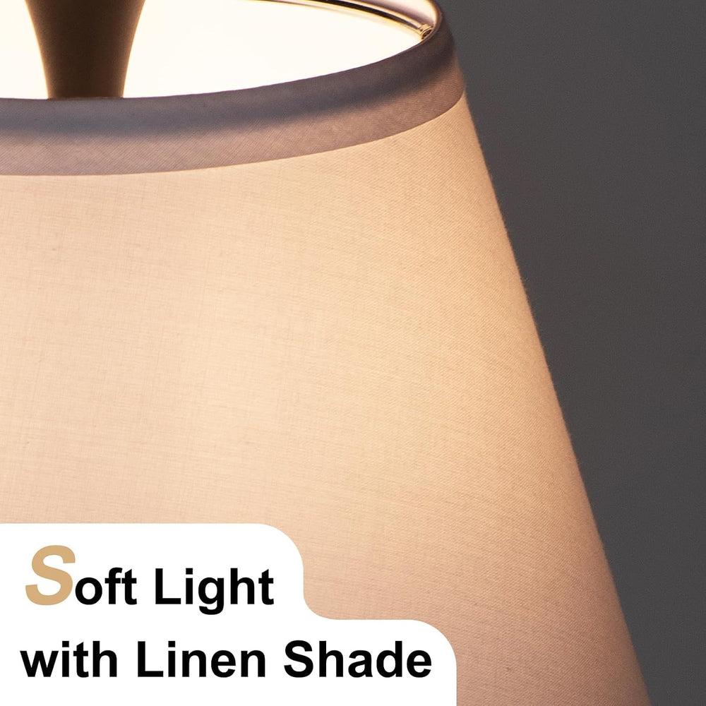 Metal Table Lamp for Bedroom, Pack of 2, Silver Base (Bulb Not Included)