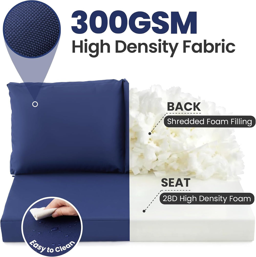 Outdoor Loveseat Cushion Set, 46" x 26" Loveseat Cushions for Outdo...