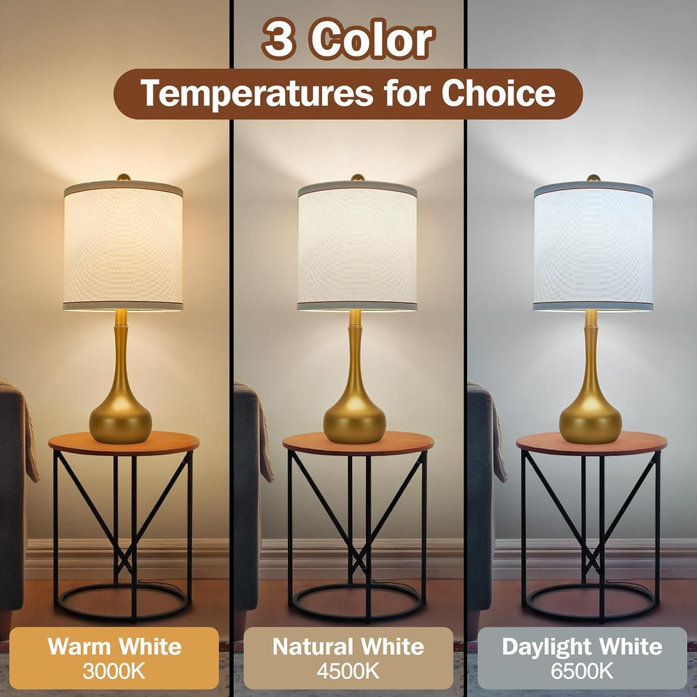 23" Farmhouse Table Lamp Set of 2 for Living Room Bedroom,Golden