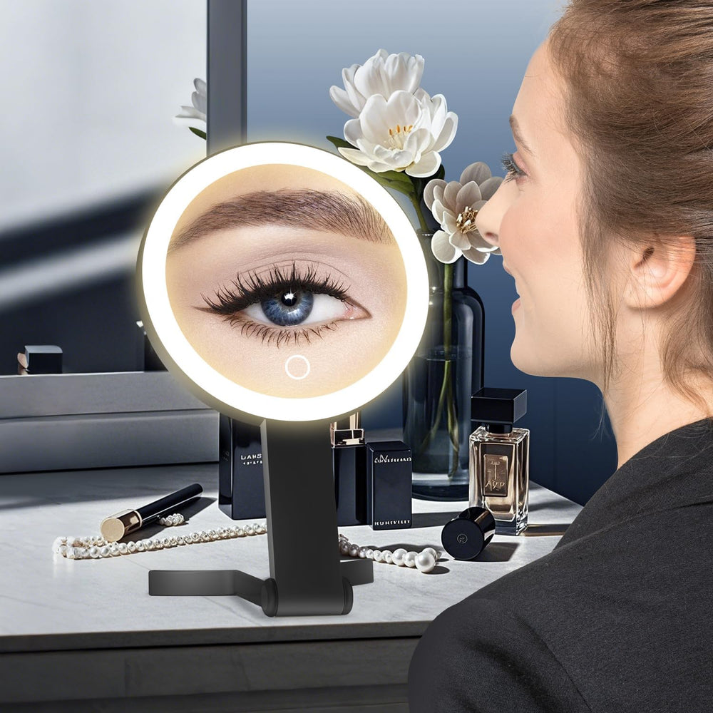MIYADIVA Lighted Makeup Mirror, 30X Magnifying Mirror with Light, Hanging and...