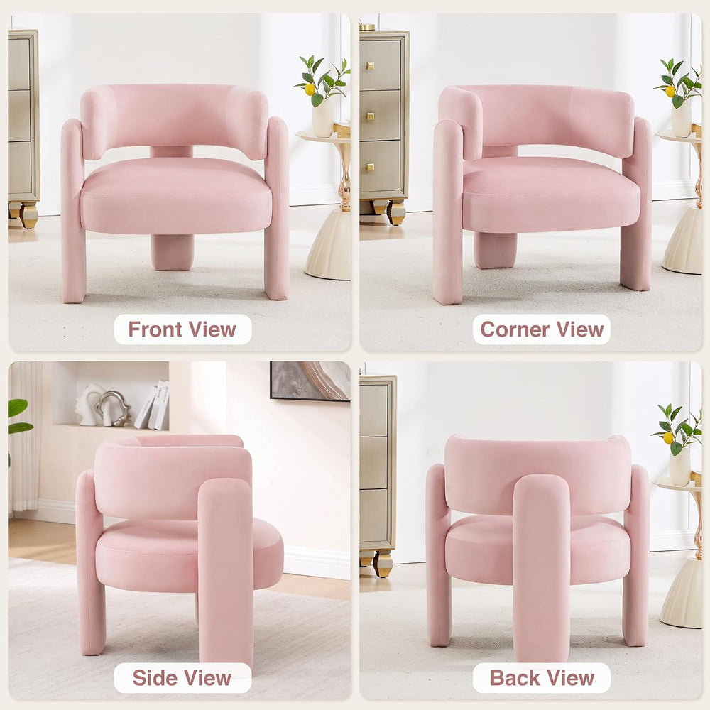 Accent Chair for Living Room, Modern Velvet Barrel Chair, Upholstered Living ...