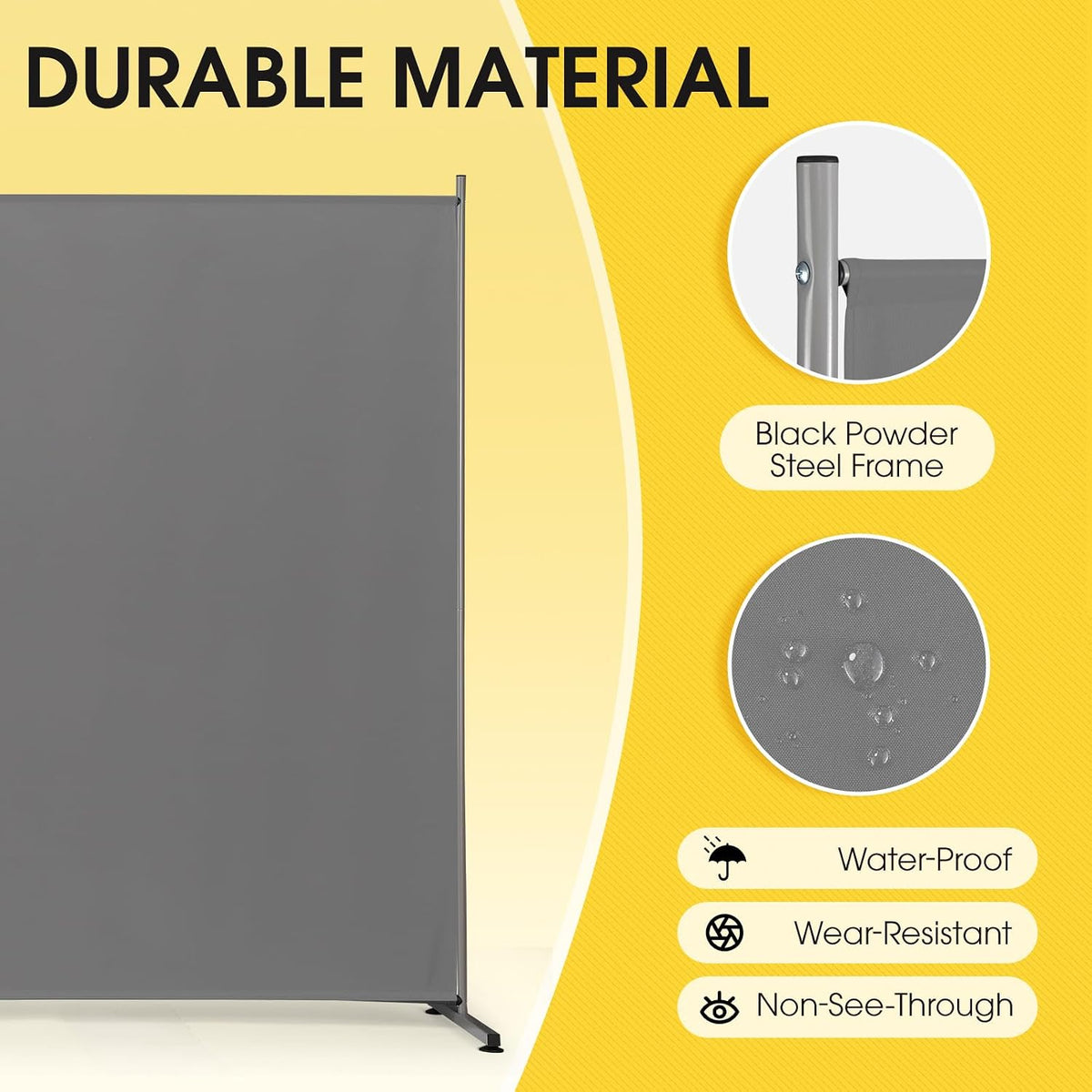 Rantila Indoor Room Divider, Portable Office Divider, Room Divider Wall Screen 2 Large Panel, Folding Partition Privacy Screen Walls Dividers for Room Separator 142" W x 71" H,Gray