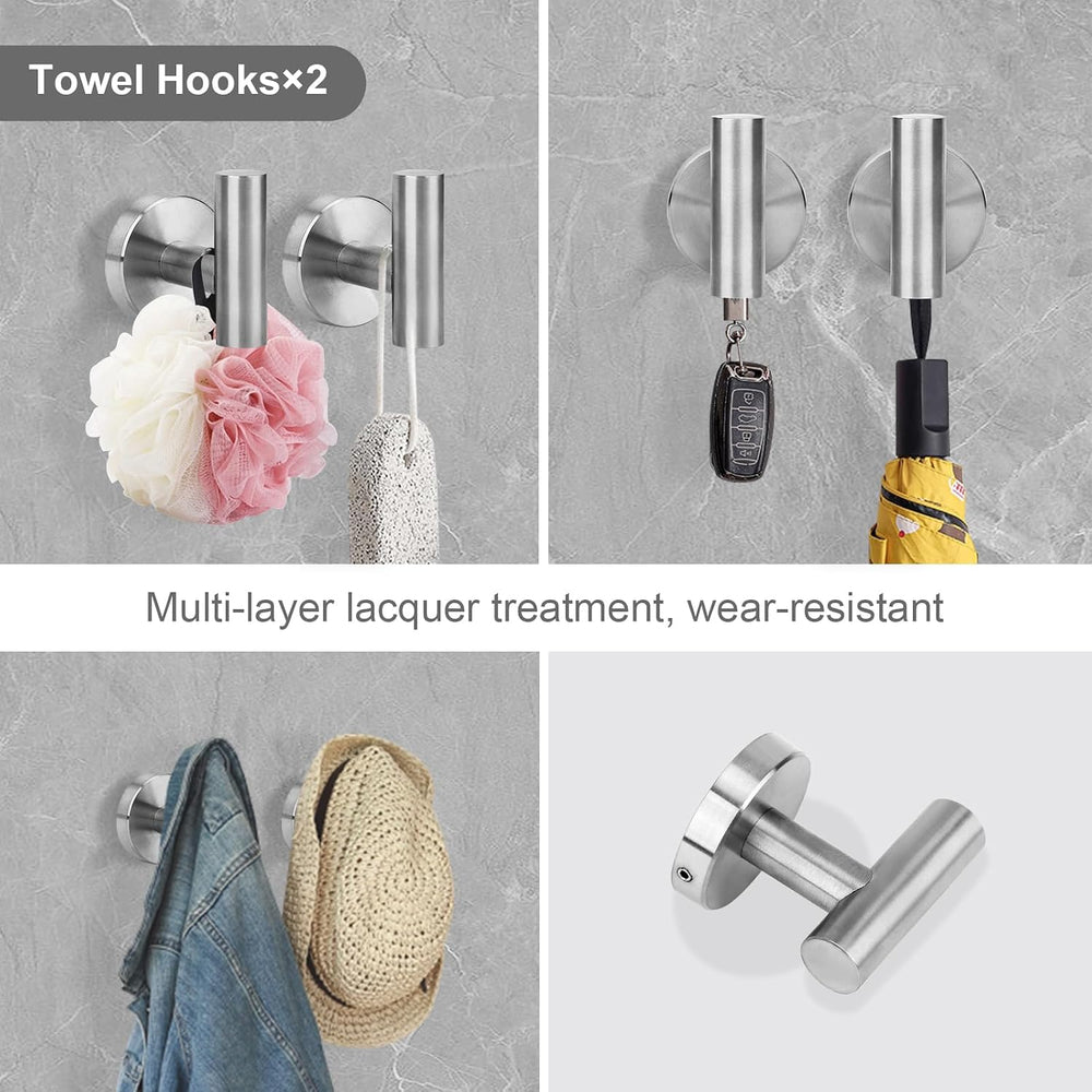 5pcs Brushed Ncikel Bathroom Accessories Set, 24 inch Towel Bar