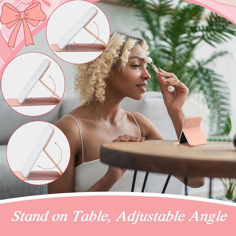 Compact Portable Mirror Bulk, Rectangle, Morandi, 24 Pcs