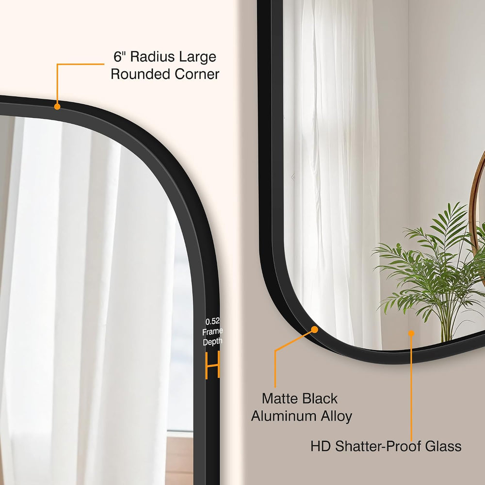 24" x 36" Bathroom Vanity Mirror for Wall, Black