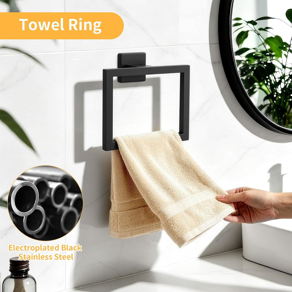 Bethom 5-Piece Bathroom Accessories 24 Inch Towel Bar for Wall Mounted