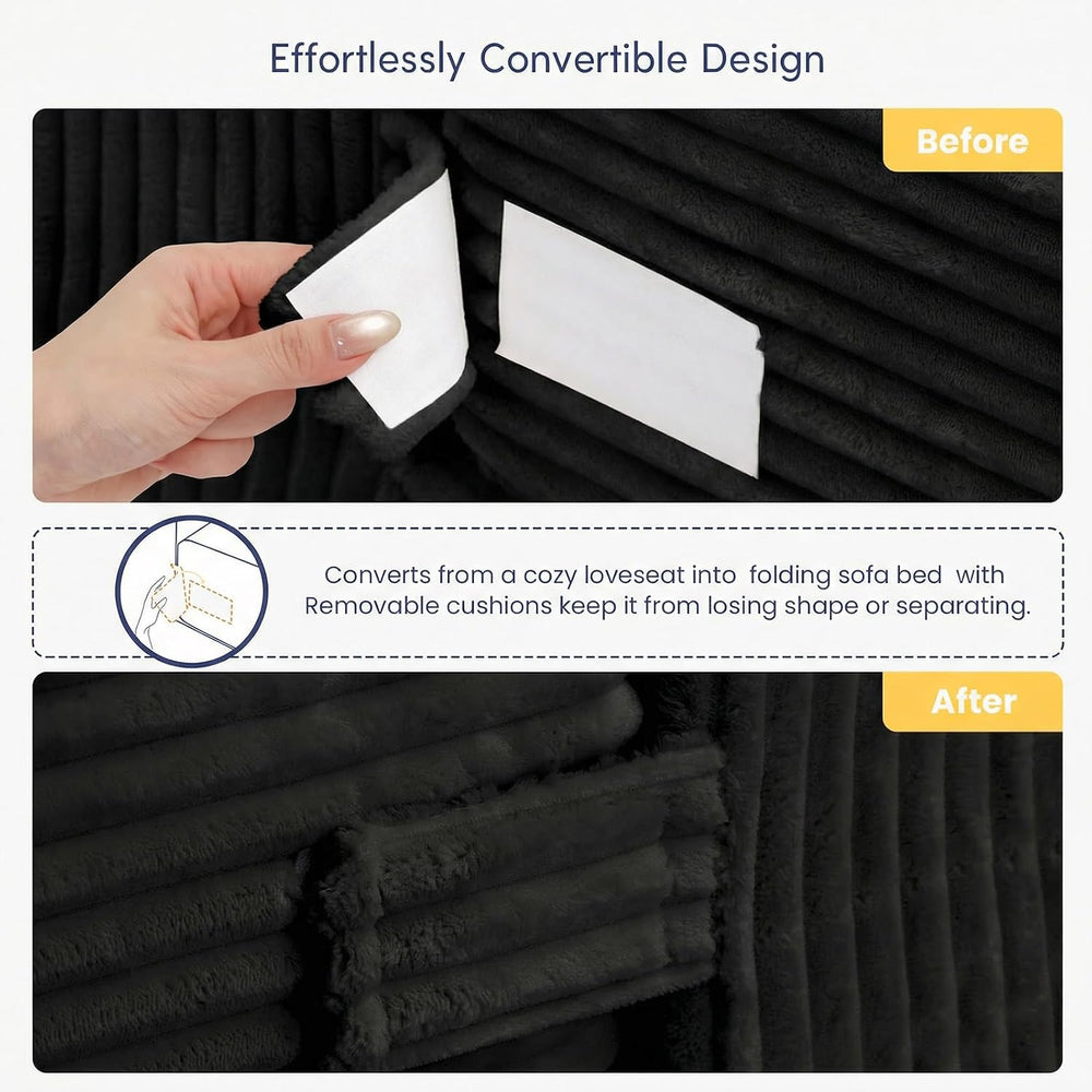 cidludto Boneless Couch Loveseat Sleeper, Convertible Sofa Bed Folding Couch ...