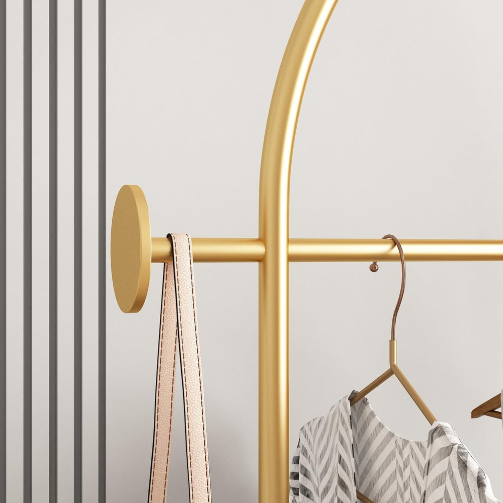 Gold Clothing Racks Heavy Duty, Gold Coat Racks Standing With Marble Base, Mo...