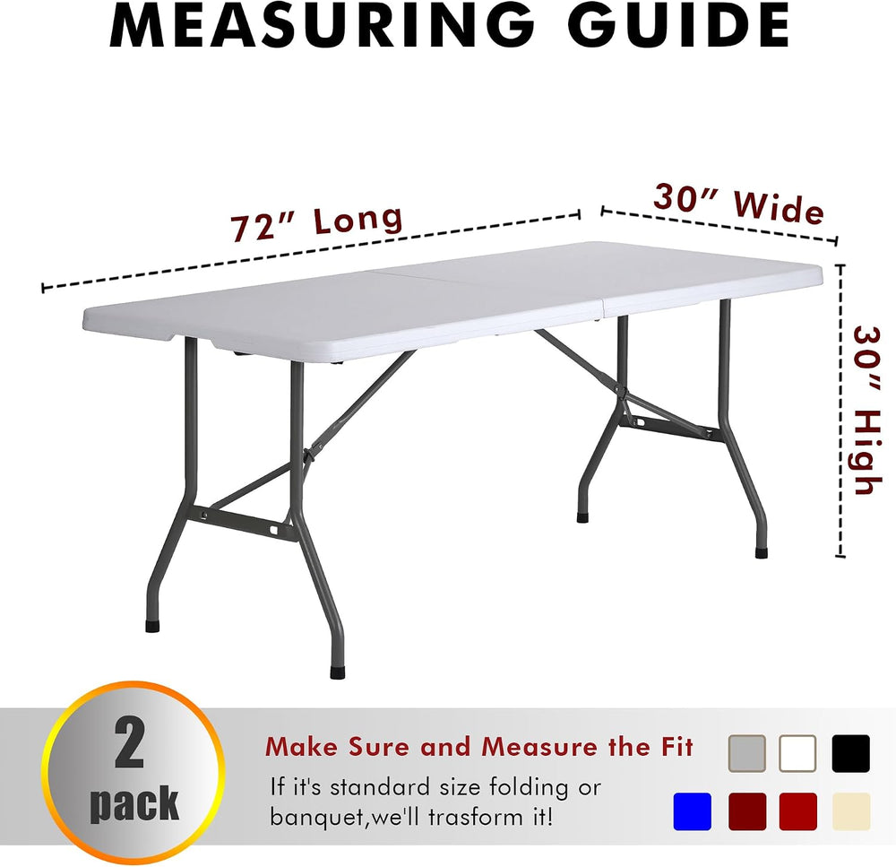 Open Back Fitted Table Cloths For 6 Foot Rectangle Tables Burgundy 2 Pcs