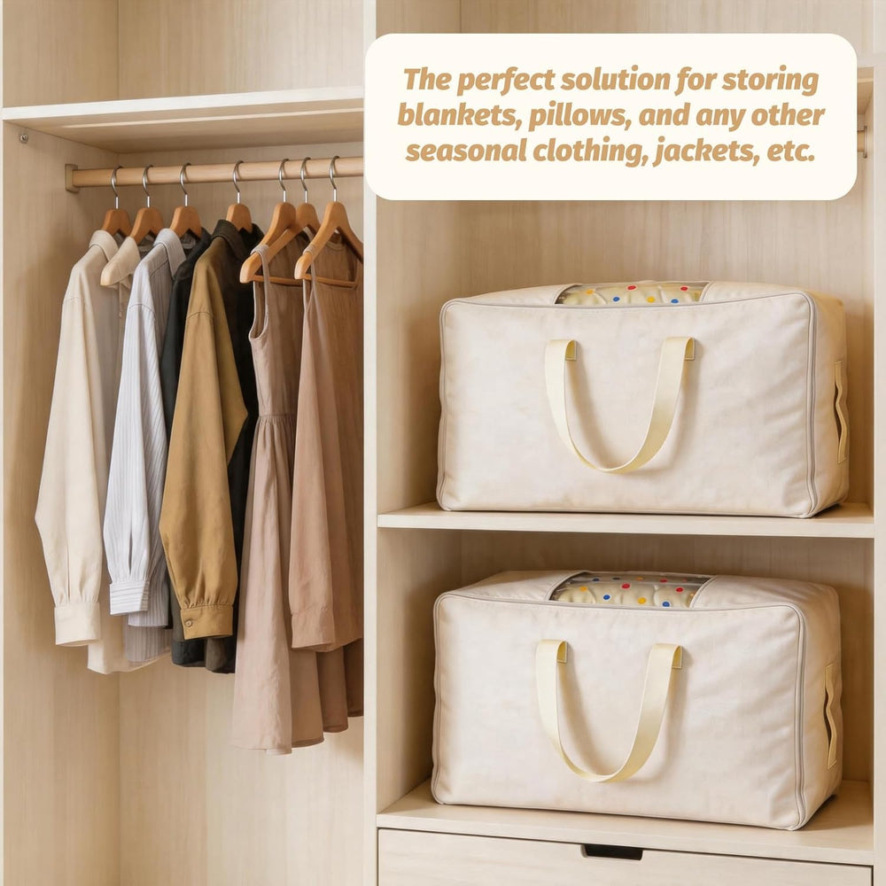 Soft Large Canvas Storage Bags with Zipper. Thick Breathable. Four Carrying H...
