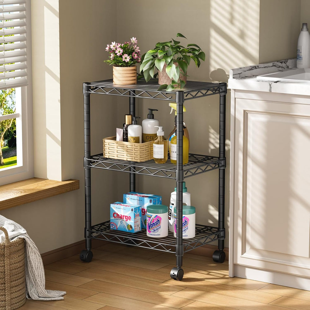 Golpart 3Tier Adjustable Storage Shelves Metal Wire Shelving Standing Shelf