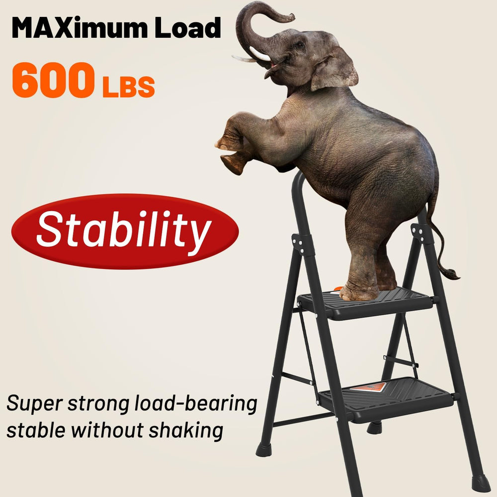 2 Step Ladder,2 Step Ladder Folding Step Stool with Extra Large
