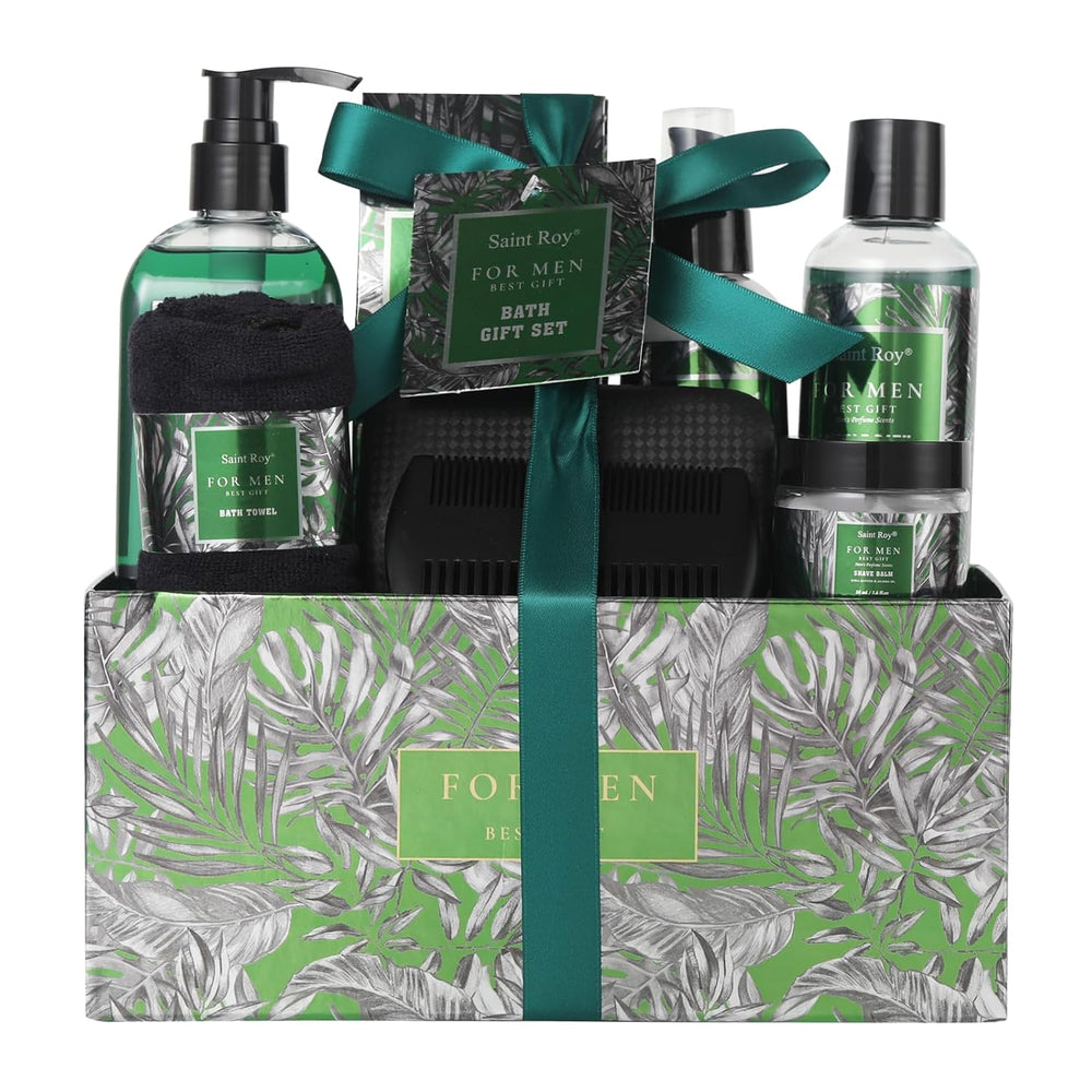15Pc Man Perfume Beard Grooming Spa Set For Men, Facial Skin Care Set