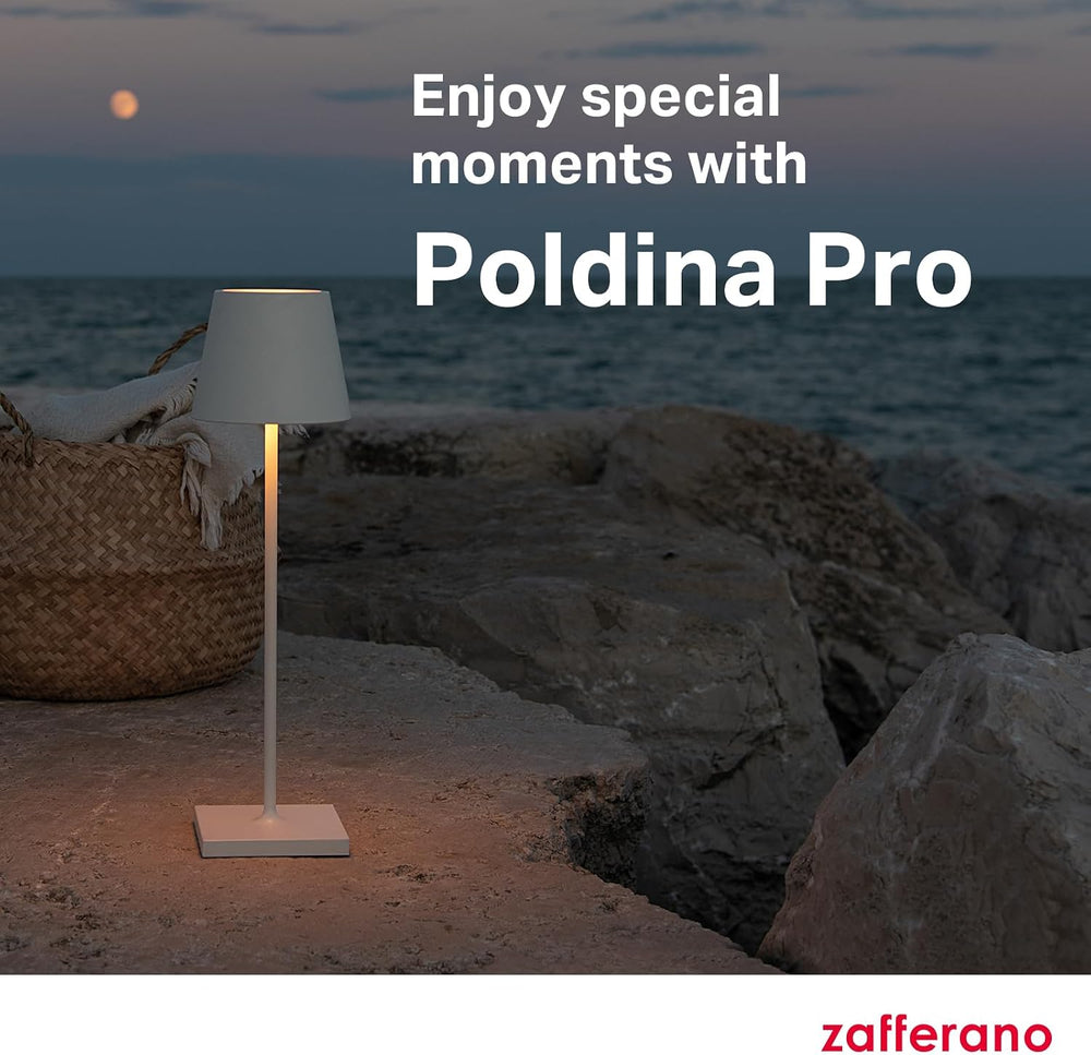Zafferano, Poldina Pro, Rechargeable Cordless Lamp, Black