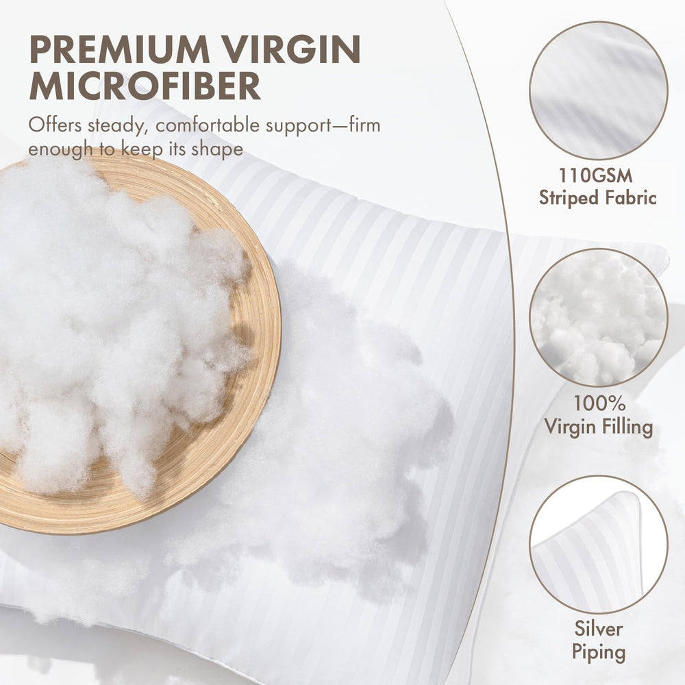 MIULEE 18x18 Throw Pillow Inserts Set of 4, 100% Virgin Microfiber Filling