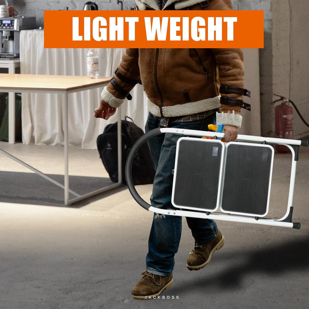 Jack Boss 2 Step Ladder, Folding Lightweight Step Stool with Wide Anti-Slip P...