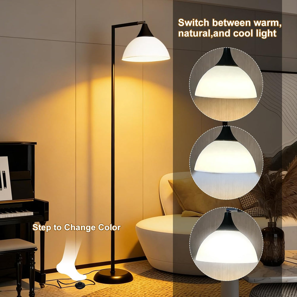 Torchiere Floor Lamp, 76" Tall Light Stand Lamp Dimmable with Remote, Black