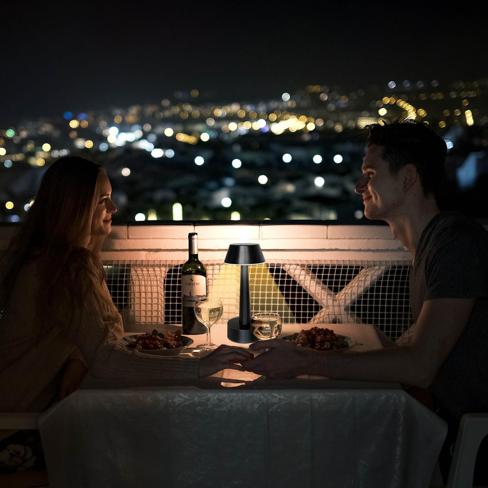 UMEXUS 2 Pack Small Cordless Rechargeable Table Lamp for Restaurant Bar