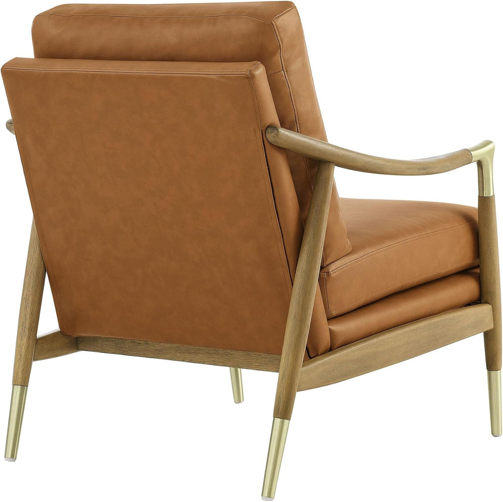 Modway Langford Faux Leather Upholstered Armchair – Mid-Century Modern Armcha...