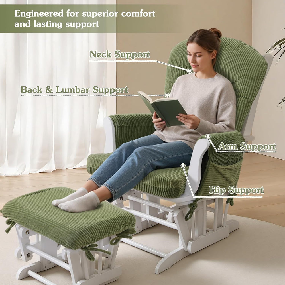 ANMINY 5PCS Glider Rocker Replacement Cushions, 29.5"H Back 3.9"Thi...