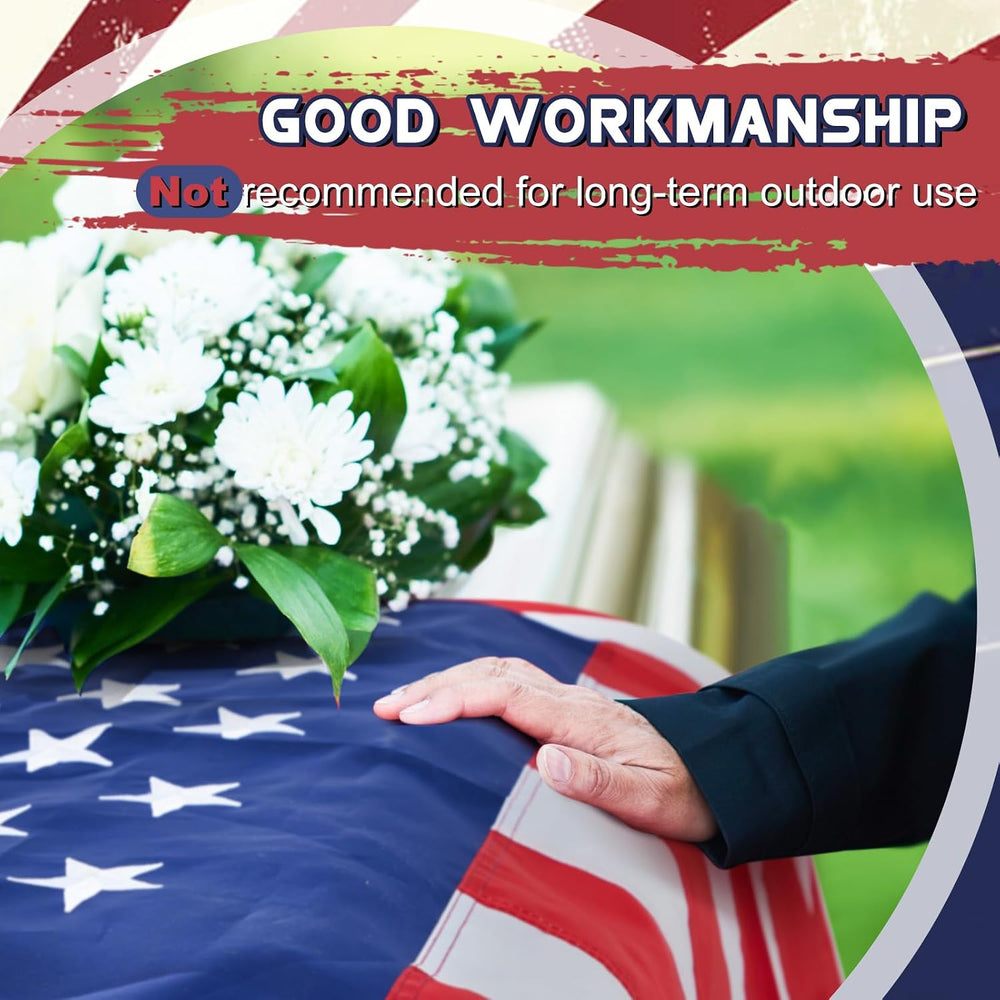 Mindsoft 1 Pcs 5 x 9.5 ft Folded Memorial American Flag