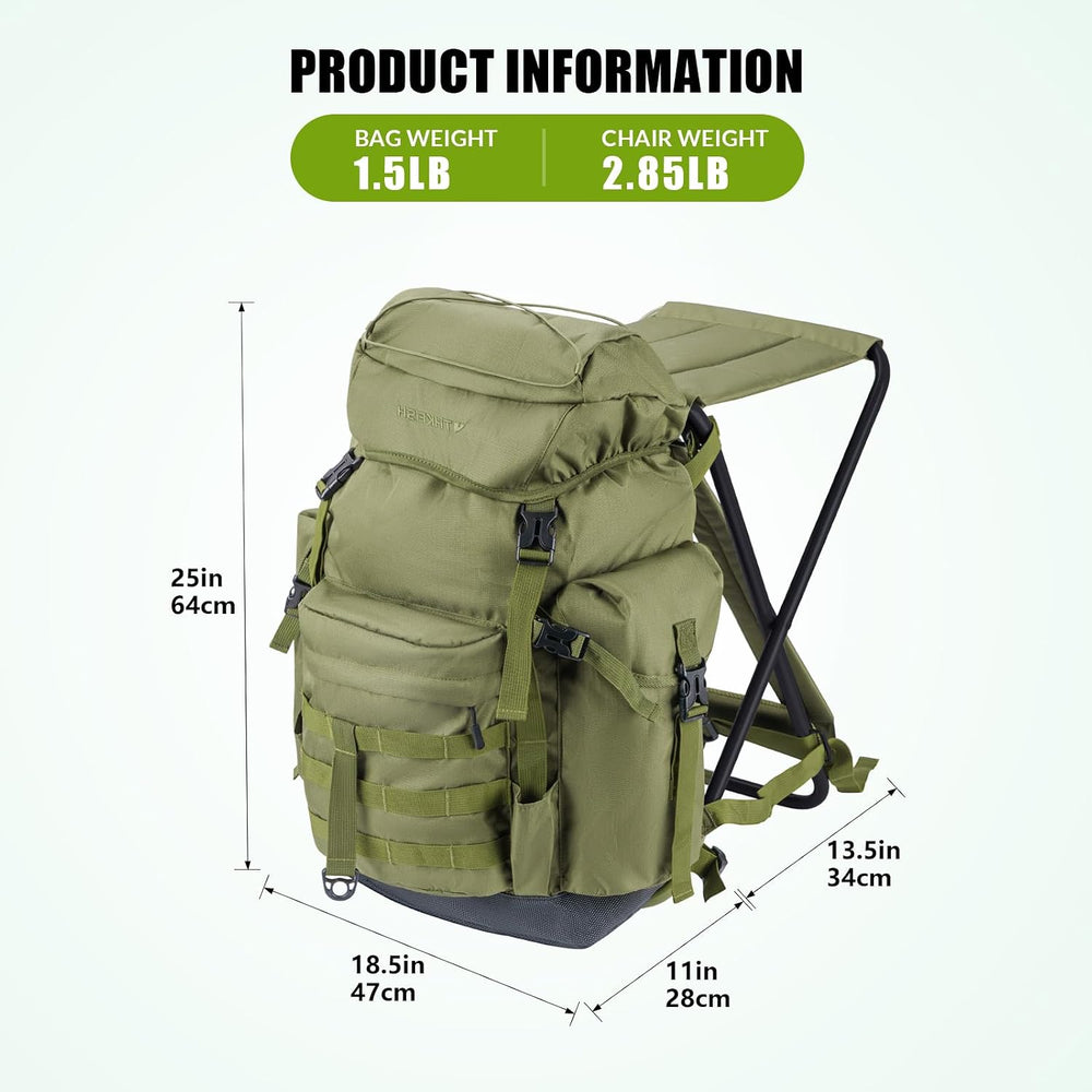 THKFISH Large Capacity Fishing Hunting Backpack Chair with Rod Holder