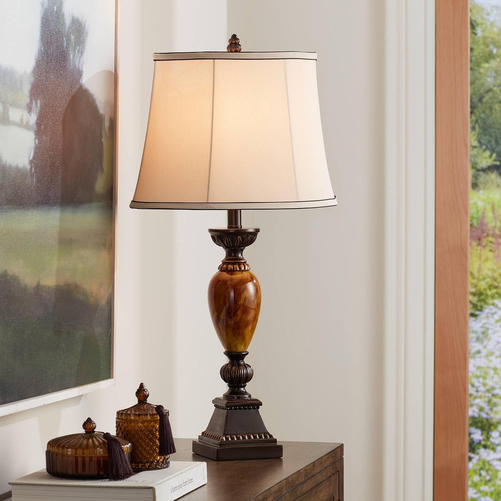 Mulholland 30" Bronze Brown Large 3-Way Table Lamp Table Top Dimmer