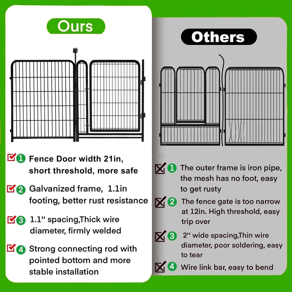 Getlay Tall Garden Fences and Borders for Dogs, 4.6ft High Dog Fence, 10 Pane...