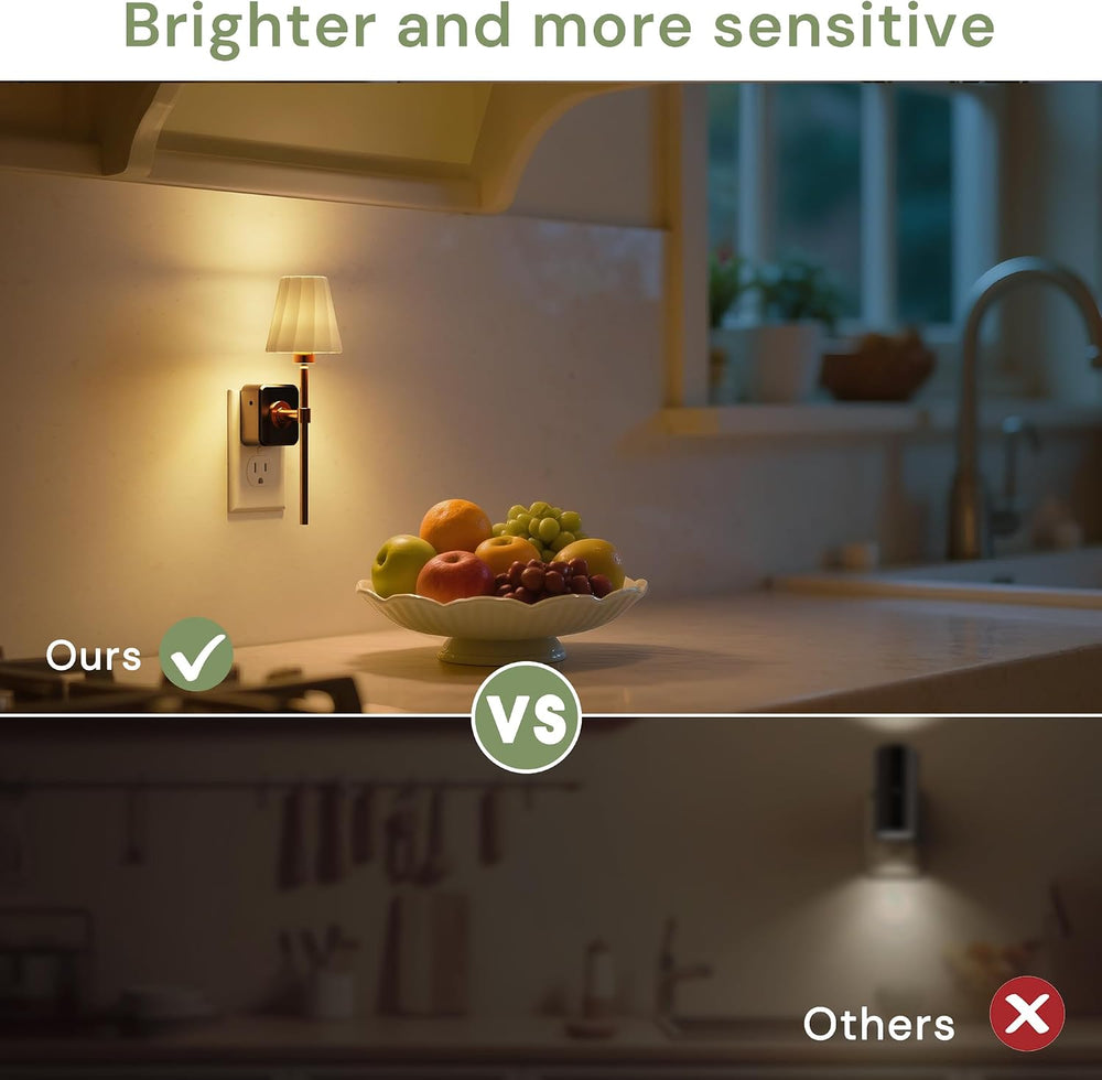 L LOHAS LED Night Lights Plug into Wall, Pleated Fabric Cover Night Light