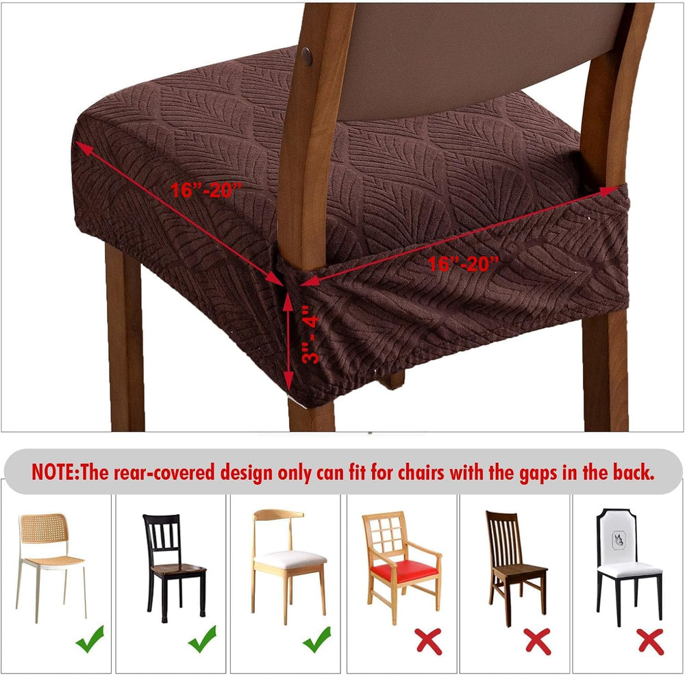 Waterproof Stretch Chair Seat Covers, Set of 4 Chocolate