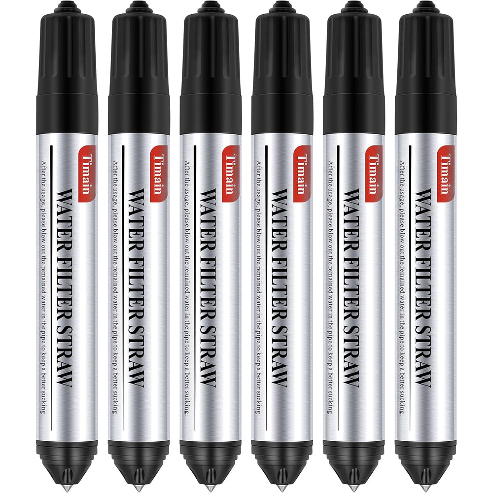 Timain 6 Pack Mini Water Filter Straws,Water Purifier Survival for Emergency ...