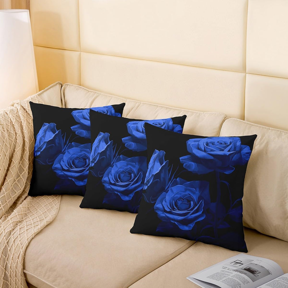 Feelyou Rose Throw Floral Pillow Covers 20x20 Inches Soft