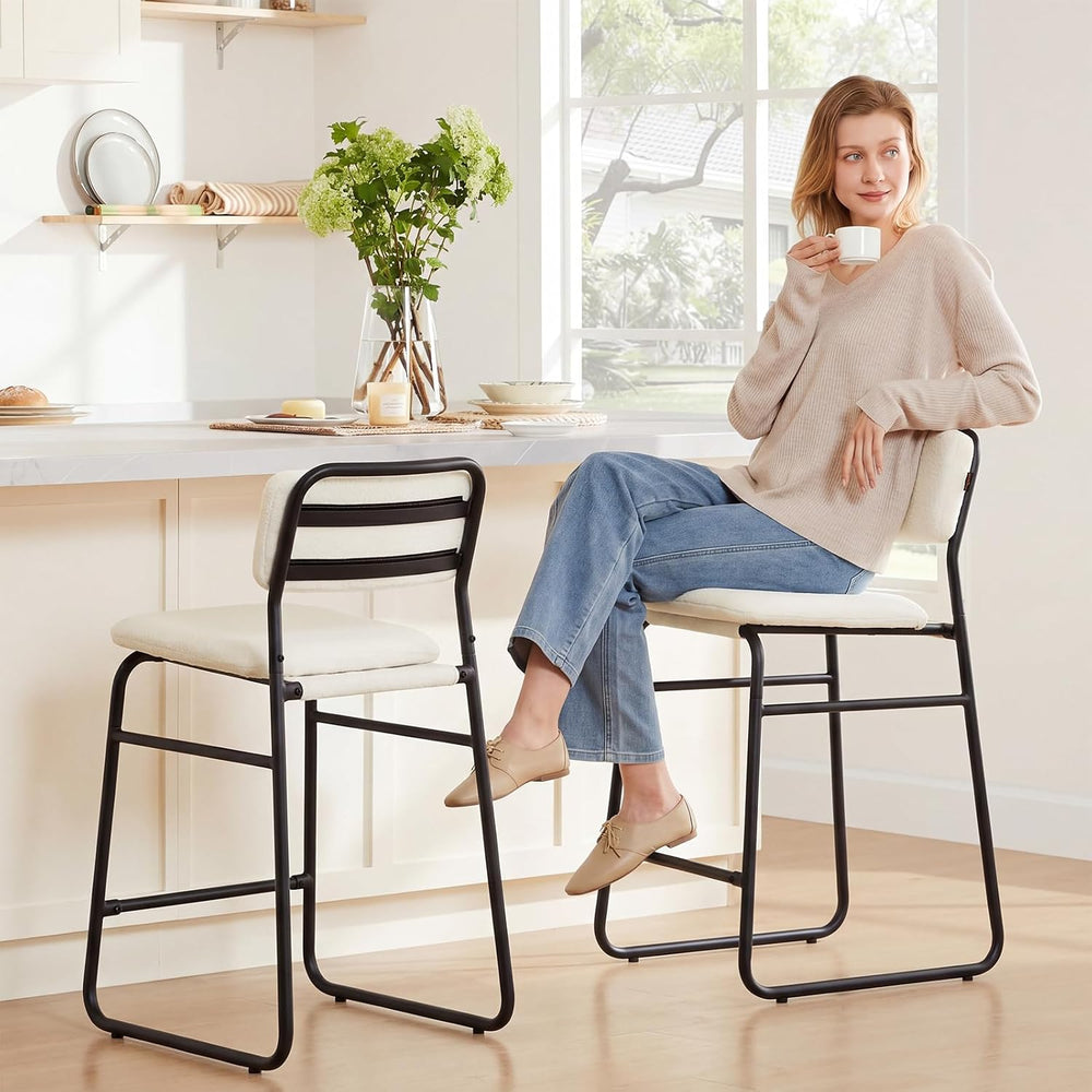 Furniliving Bar Stools Set of 2, 26" H Counter Height Bar Stools with Fu...