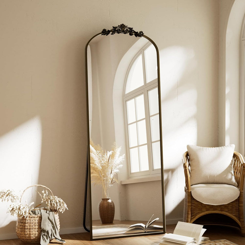 BEAUTYPEAK 56" x 21" Full-Length Baroque Arch Mirror, Bronze